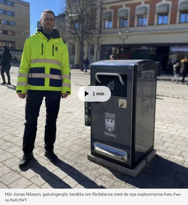 Örebros smarta papperskorgar tar staden mot en grönare och mer effektiv framtid 1